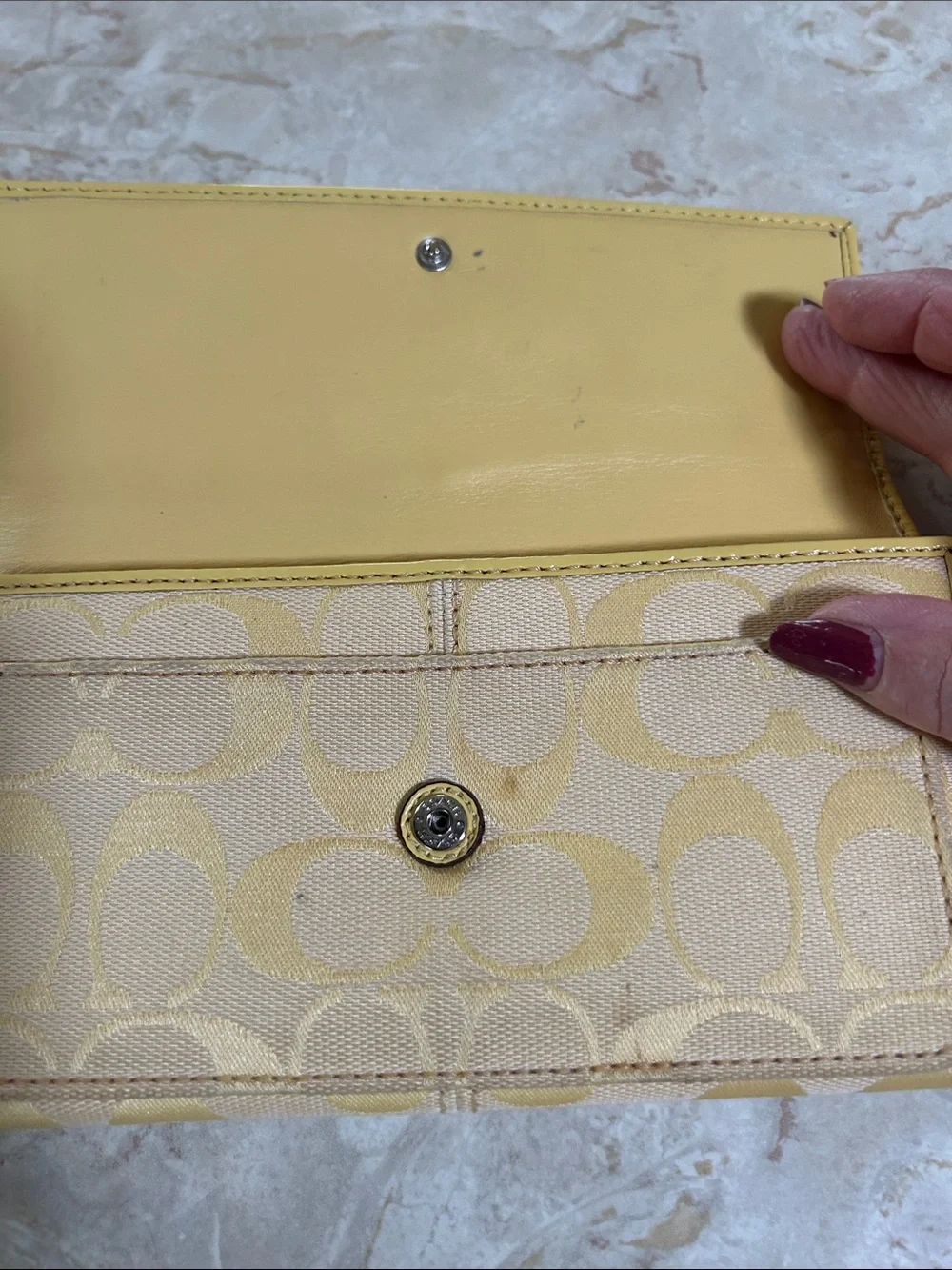 Coach Yellow Signature Continental Wallet